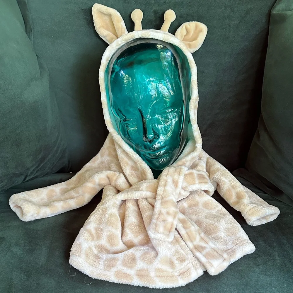 Adorable Soft Fuzzy Hooded Giraffe Robe Costume or Swim Cover Up ~ 0-9 Mos.